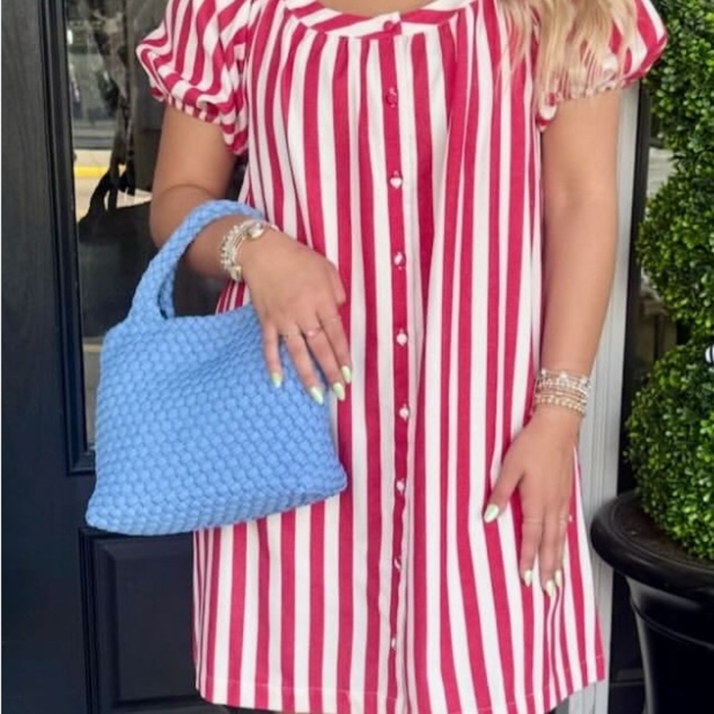 Boutique Red and White Striped Dress
